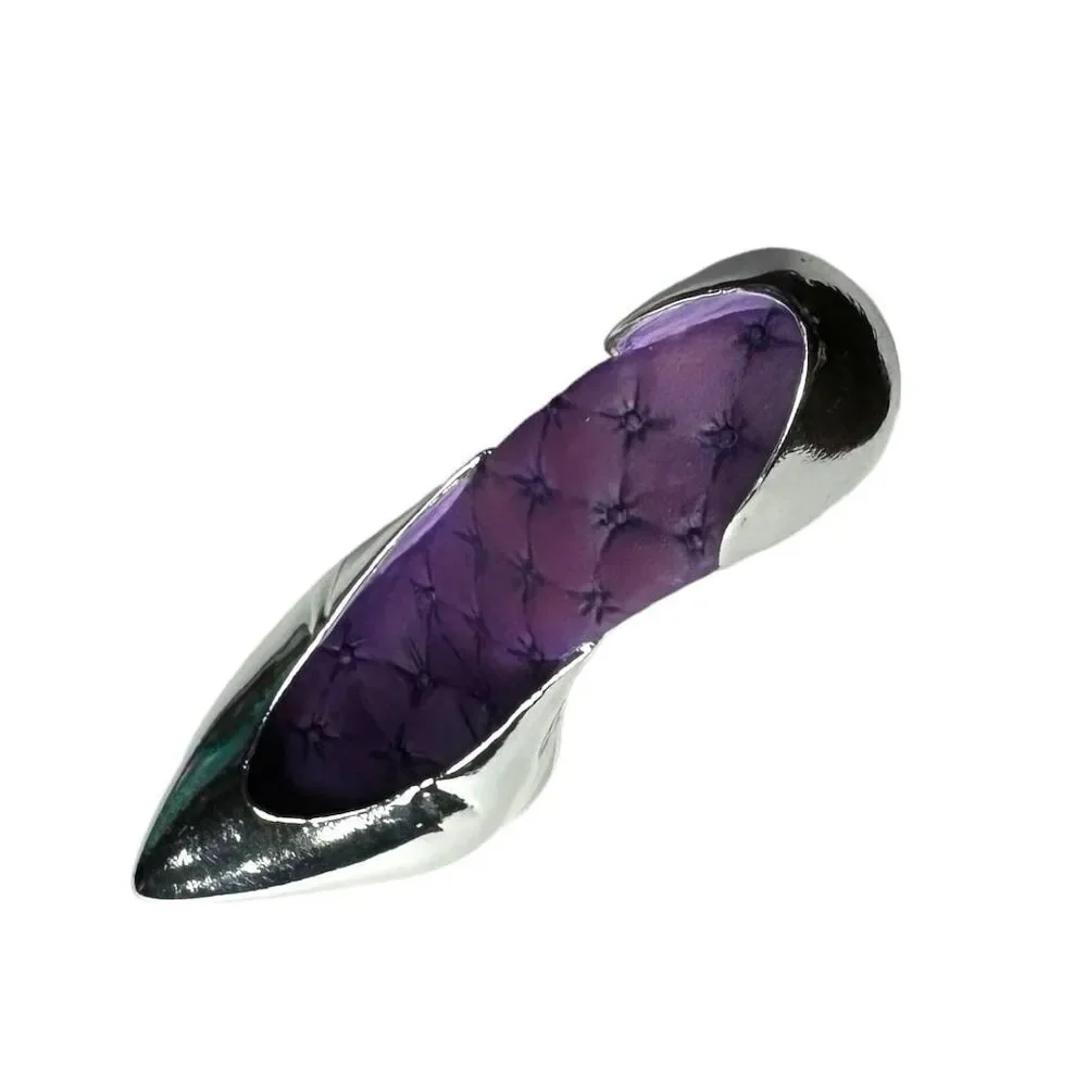 Just The Right Shoe Raine Royal Plush Silver Heels Collectible Miniature Vintage - Picture 4 of 8